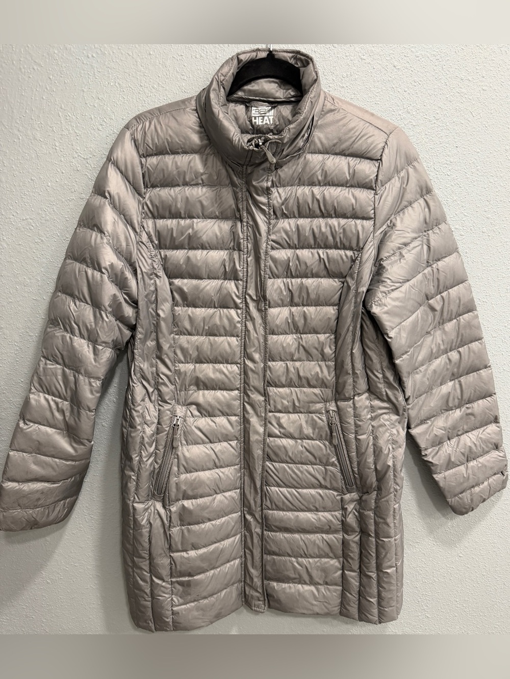 32 Degrees | Women’s Lightweight Gray Packable Full Zipper Jacket, Size Large
